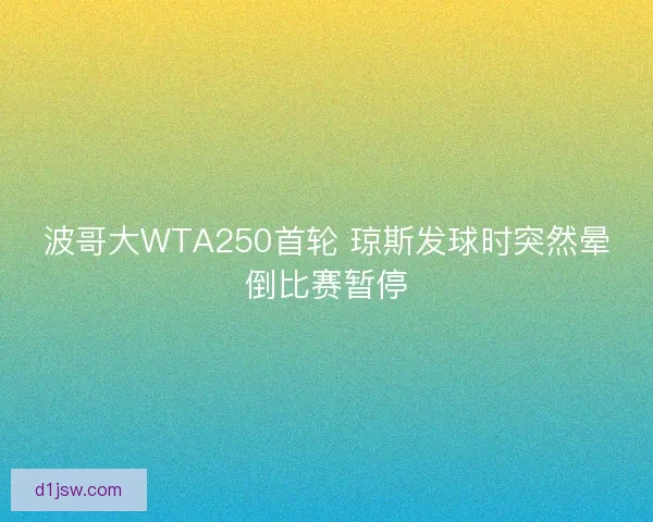 波哥大WTA250首轮 琼斯发球时突然晕倒比赛暂停