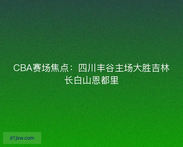 CBA赛场焦点：四川丰谷主场大胜吉林长白山恩都里